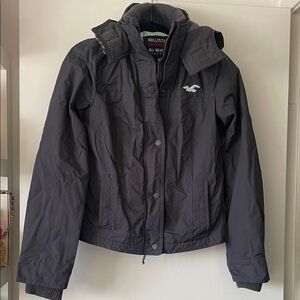 Hollister Women's Dark Gray All weather Ski Jacket Medium